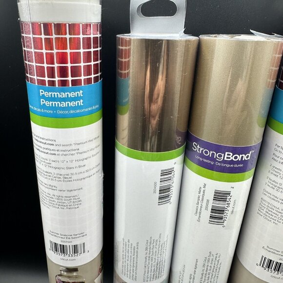 Cricut Premium Vinyl Lor 4 Rolls Mixed Mosaic Adhesive Foil Stainless Sampler - Picture 13 of 13